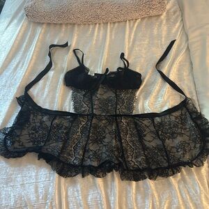 Black lace teddy from Victoria’s Secret